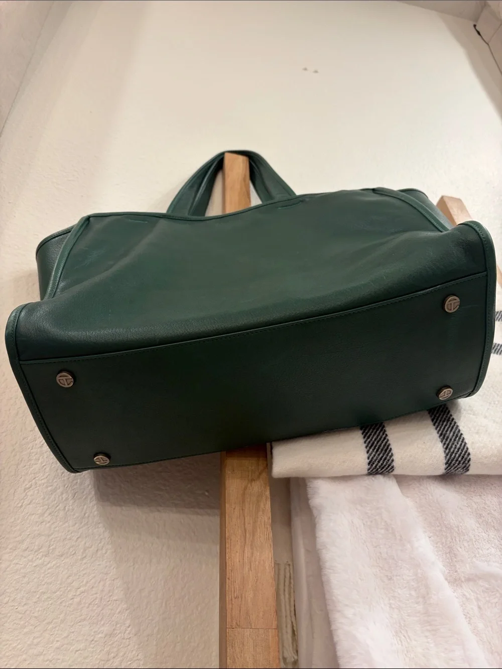 TELFAR Large Carry Bag - Forest - 100% cow hide - Authentic - pebble leather
